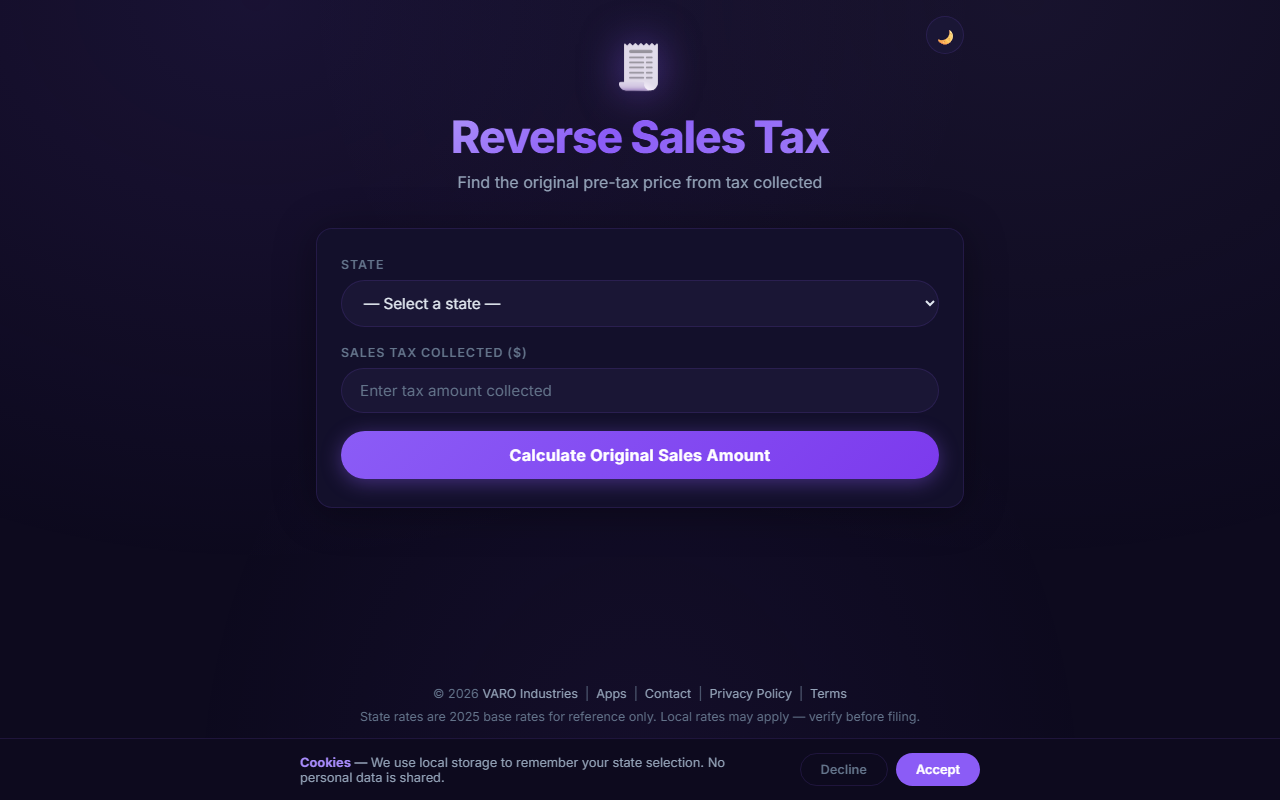 How to Back-Calculate Sales Tax from a Total (Reverse Sales Tax)