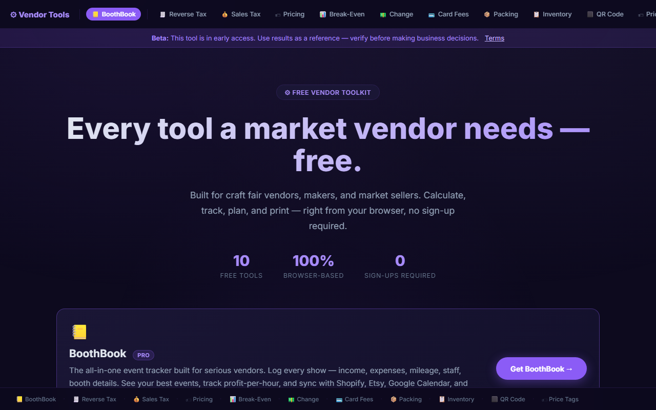 VendorTools: The Free Toolkit Every Craft Fair Vendor Needs